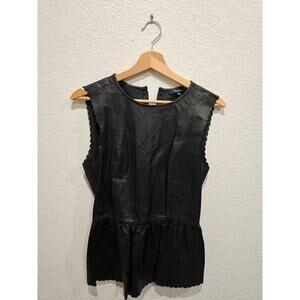 Leather blouse Madewell Black size S